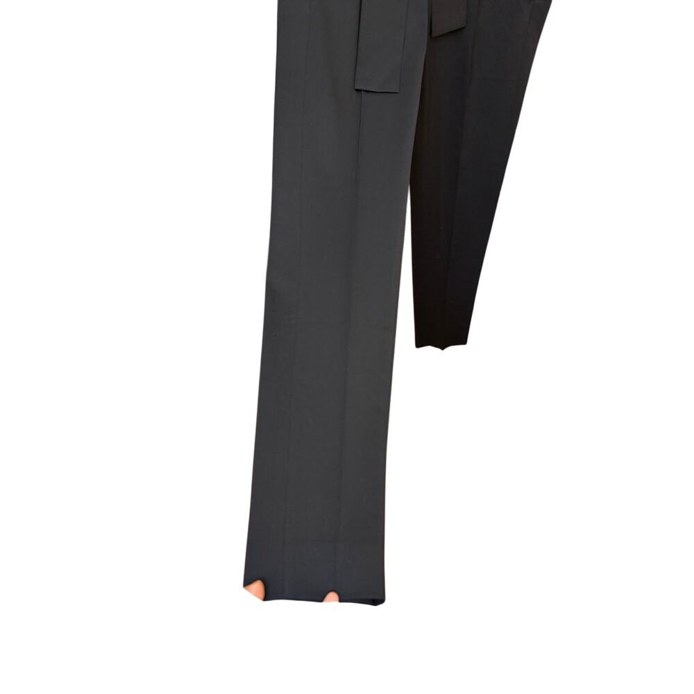 Maje High‎ Waisted Belted Tie Waist Pants Size 34 XS Black Luxury Virgin Wool - Picture 13 of 16